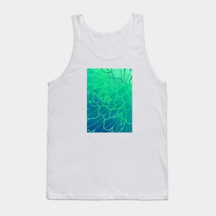 blue and green botanical pattern Tank Top